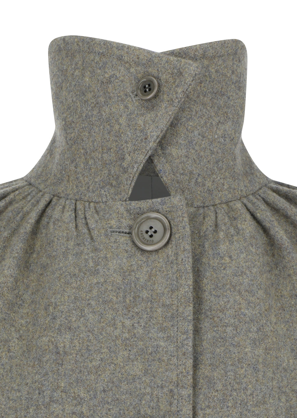 shirring coat, grey blue
