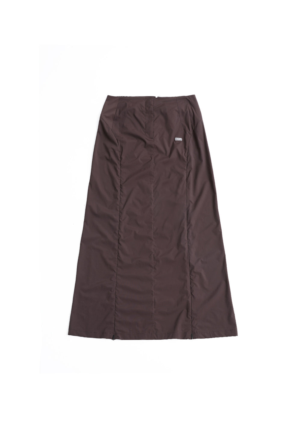 side vent long skirt, brown hover