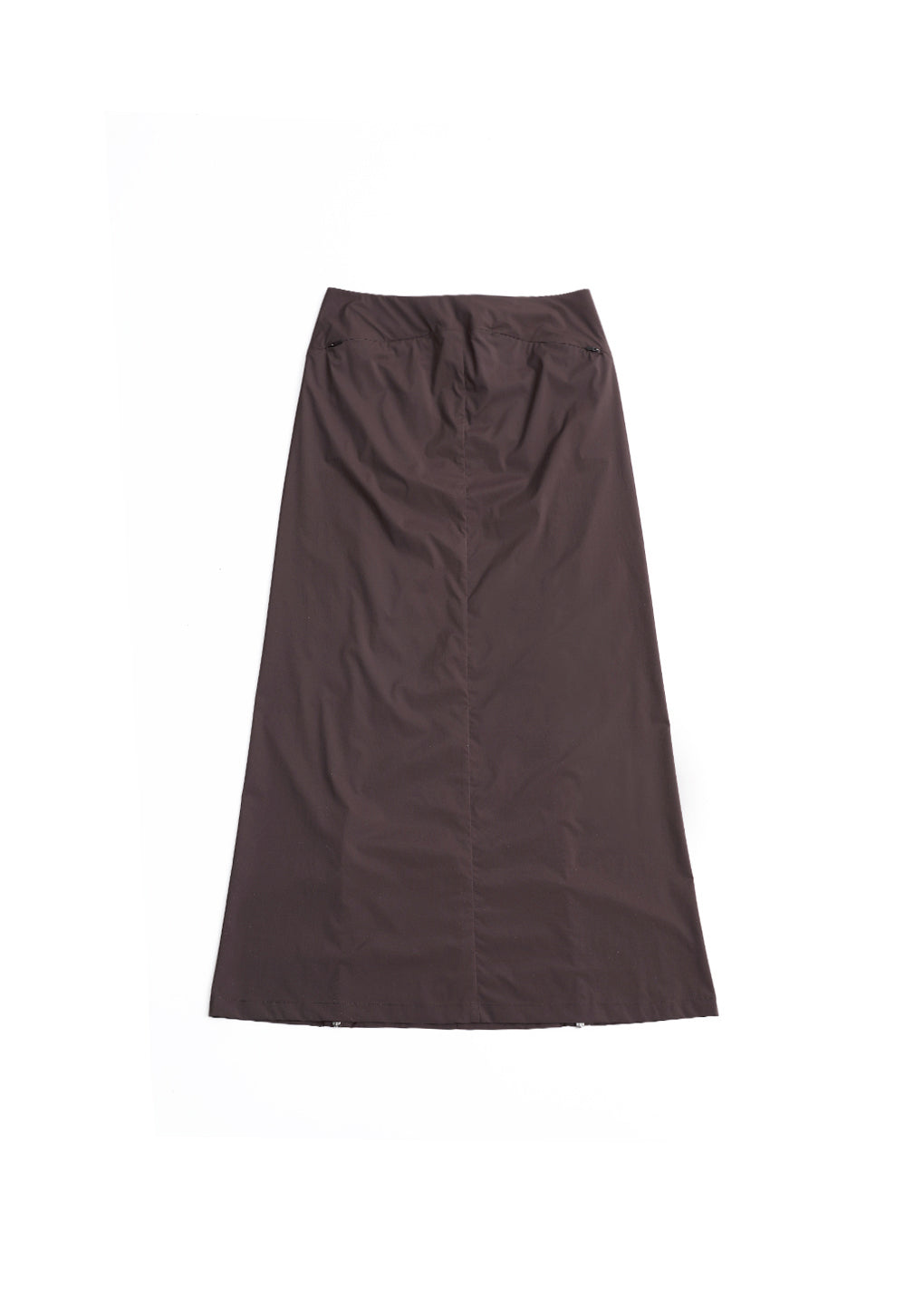 side vent long skirt, brown