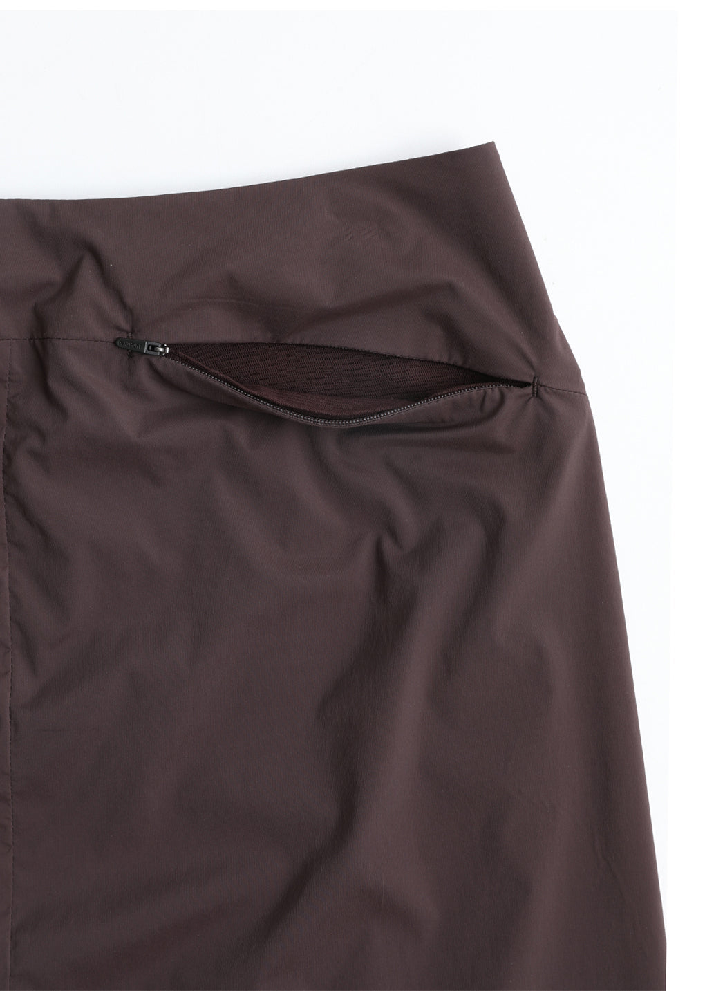 side vent long skirt, brown