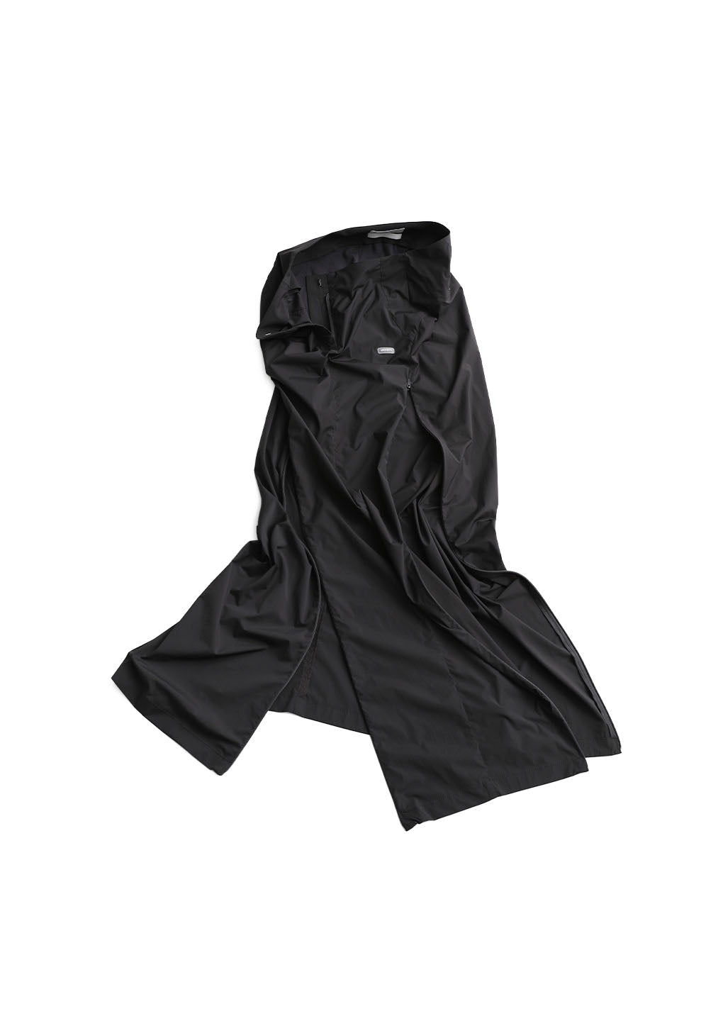 side vent long skirt, charcoal