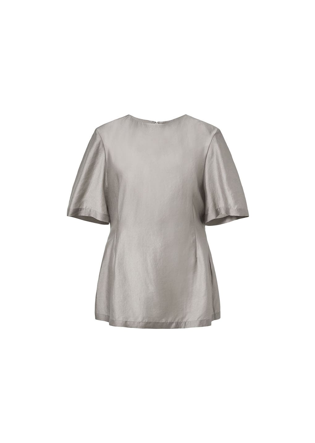 silky oversized half shirts, grey