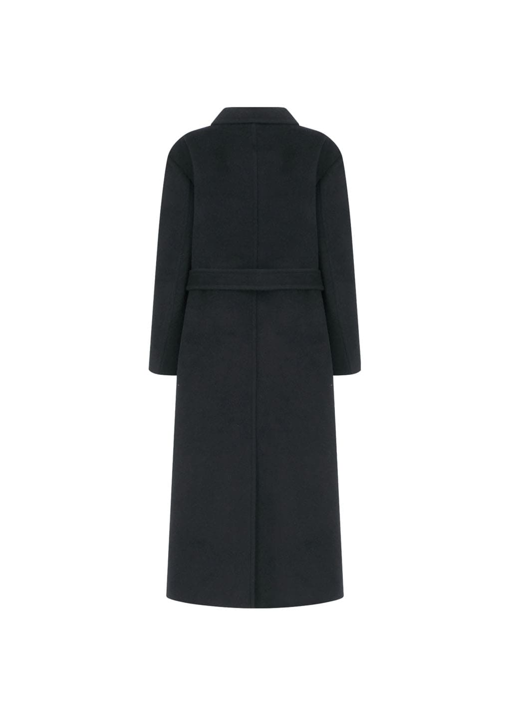 single breasted maxi long coat, black