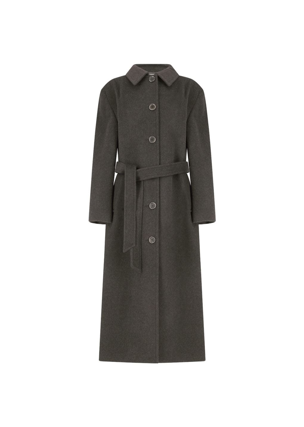 single breasted maxi long coat, dark brown