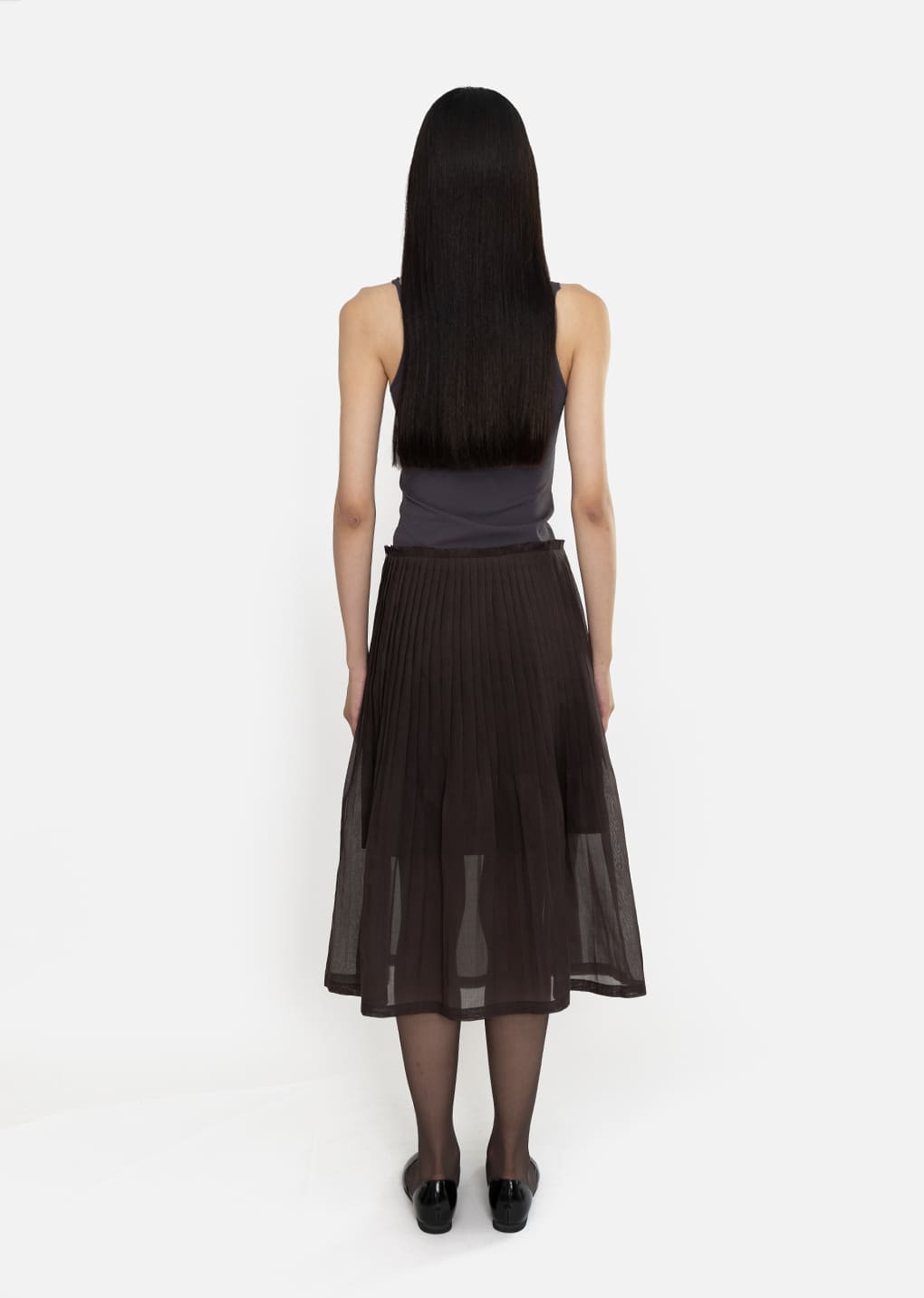 sleeveless knit top, charcoal