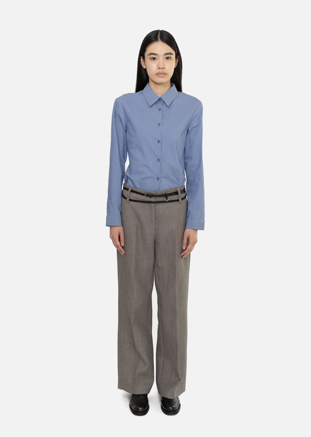slim shirt, blue