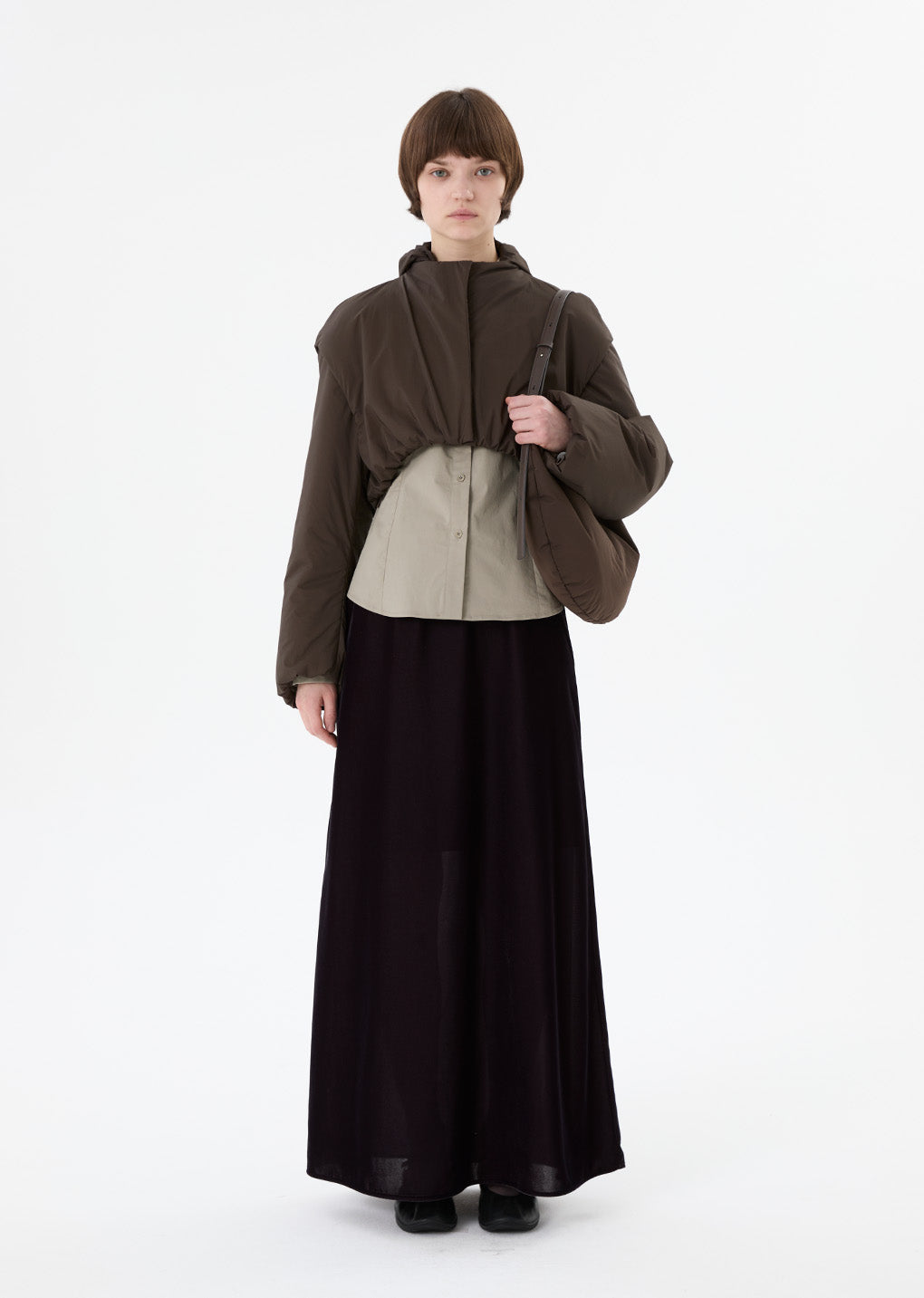 small padded bag, brown hover