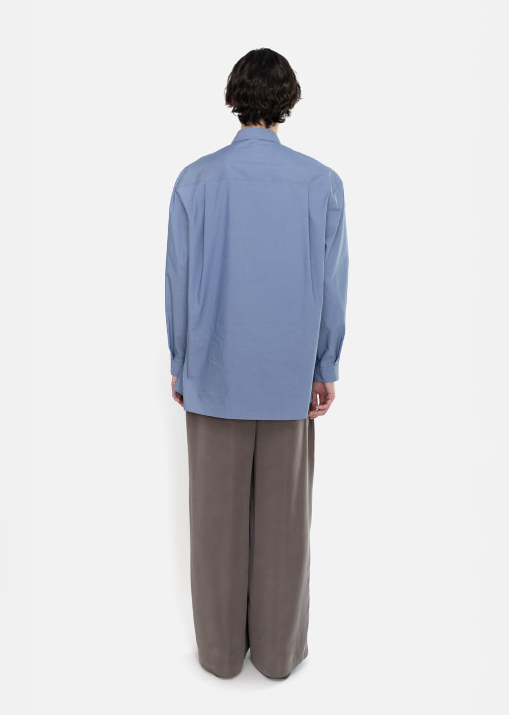square pocket oversized shirt, blue