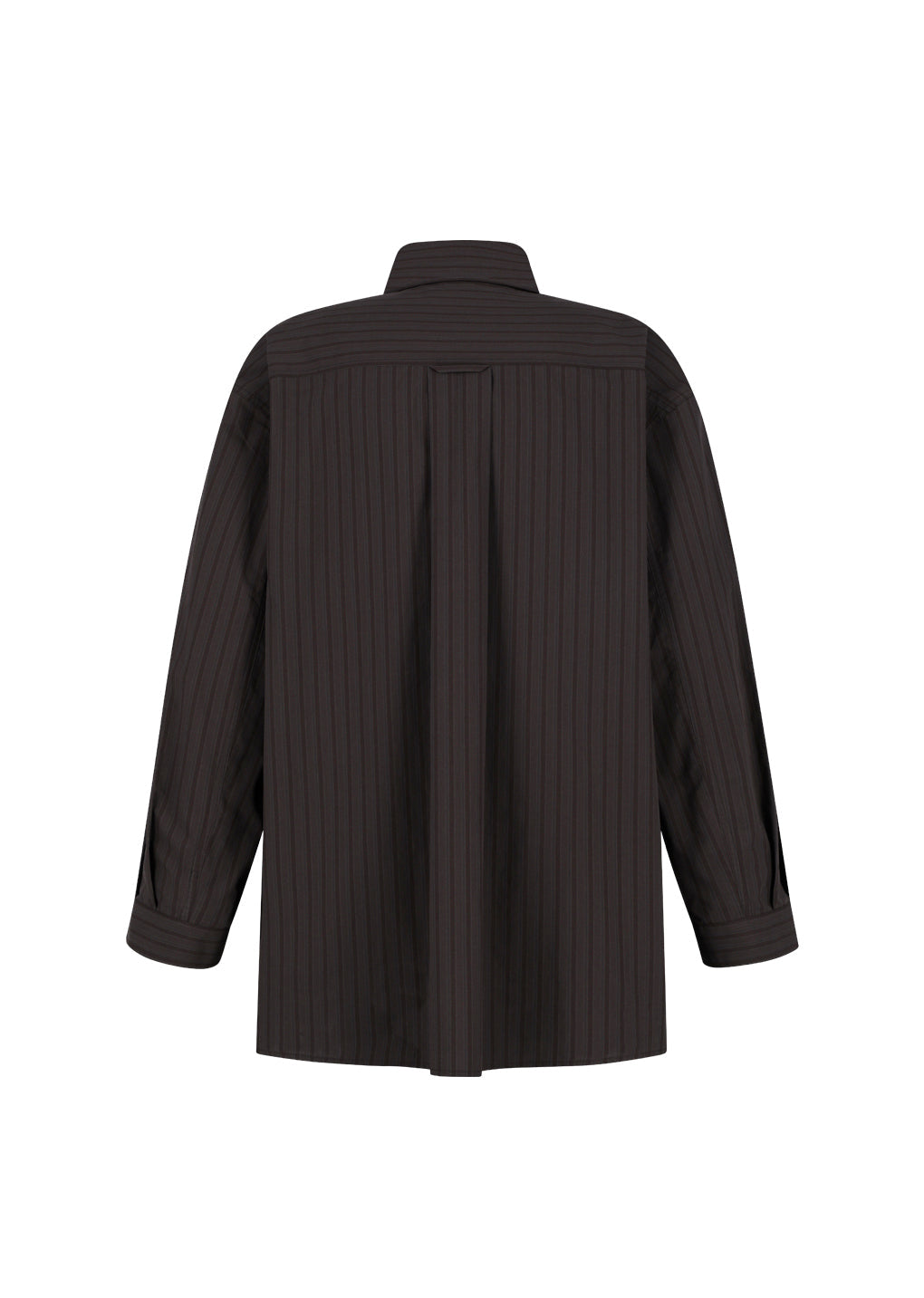 stripe shirring oversized shirts, brown