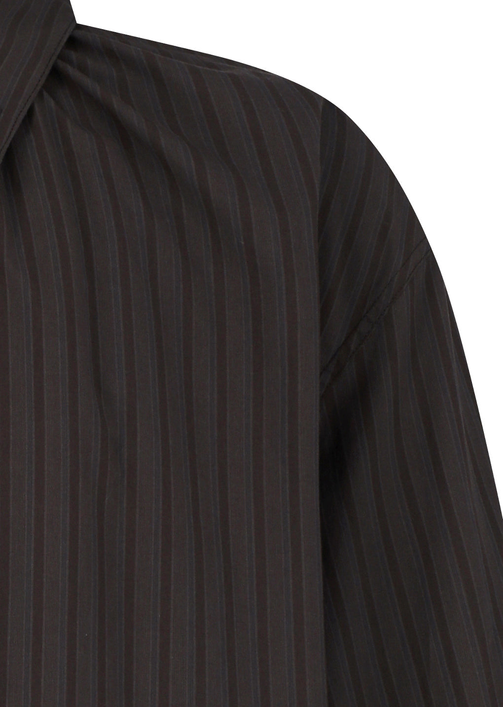 stripe shirring oversized shirts, brown