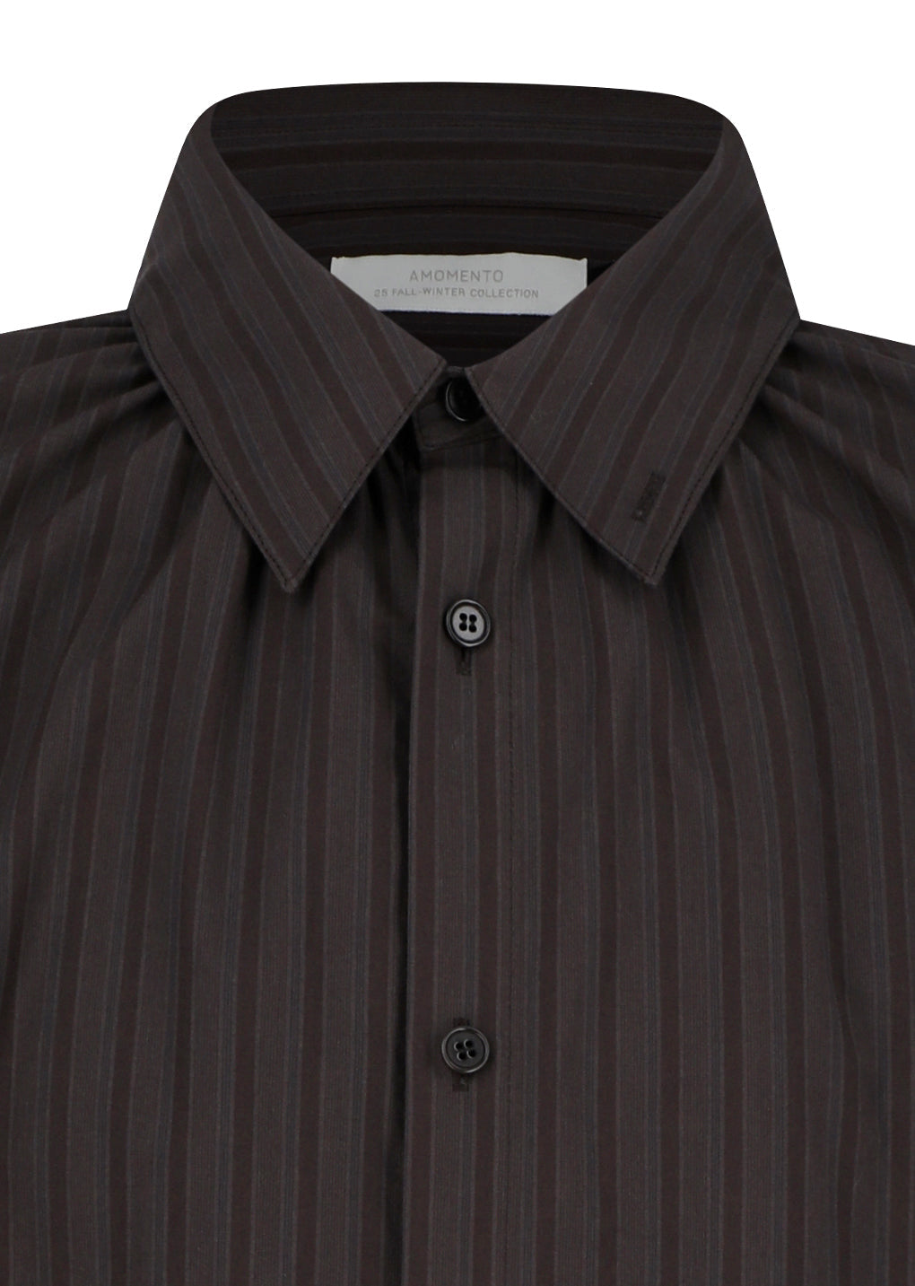 stripe shirring oversized shirts, brown