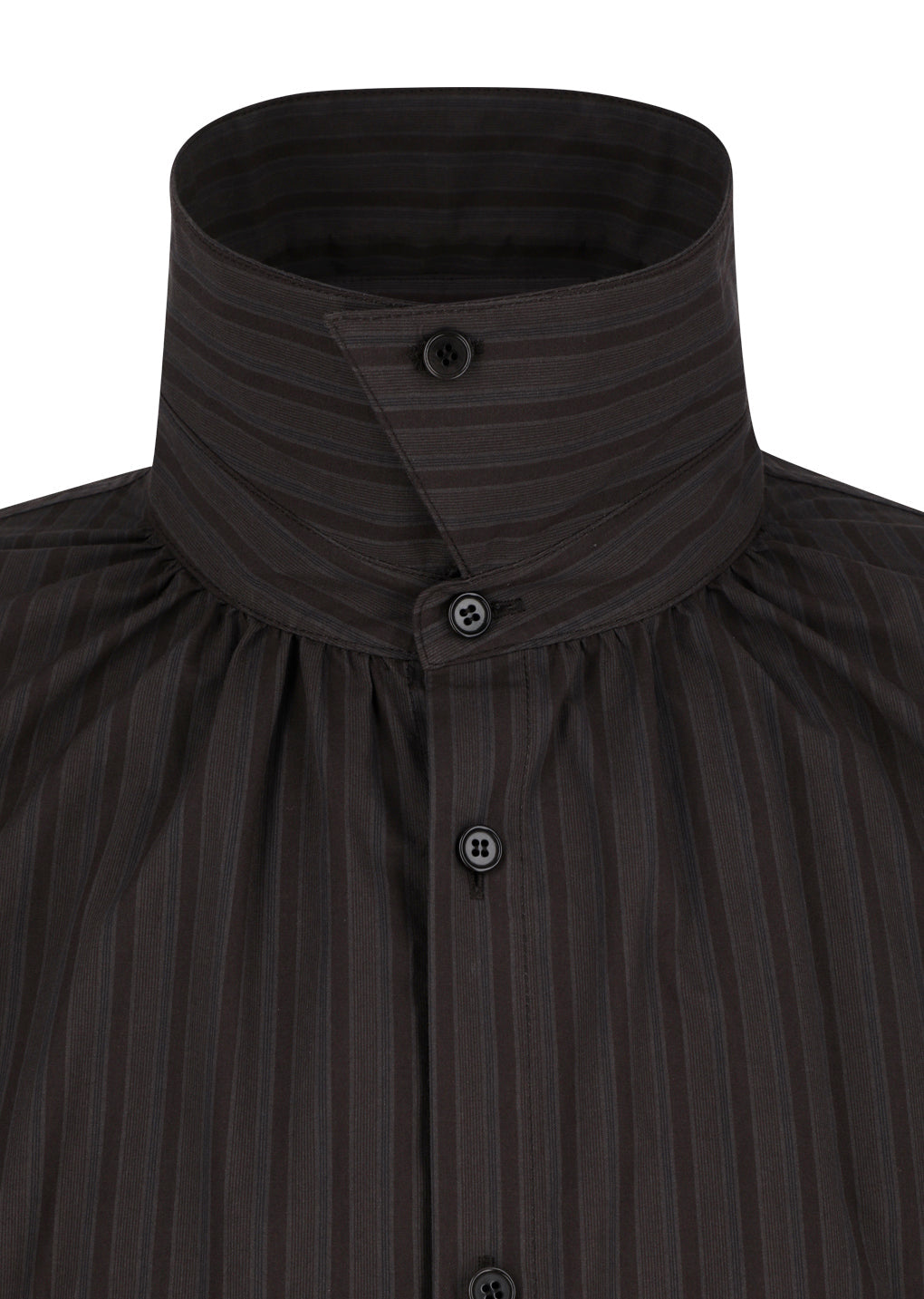 stripe shirring oversized shirts, brown