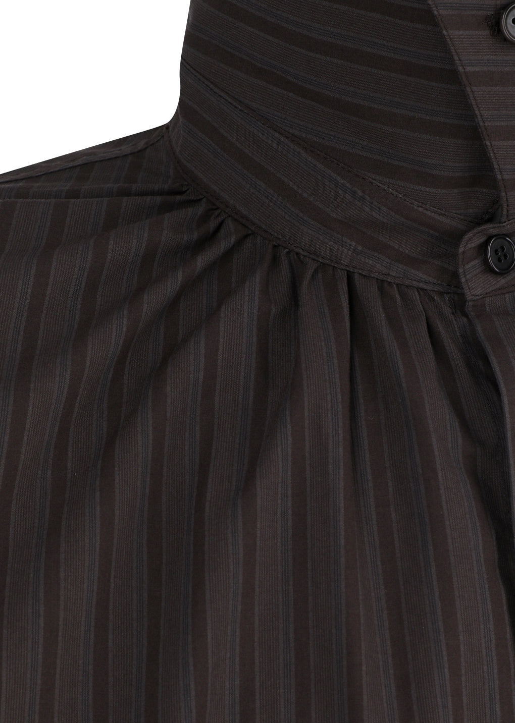 stripe shirring oversized shirts, brown