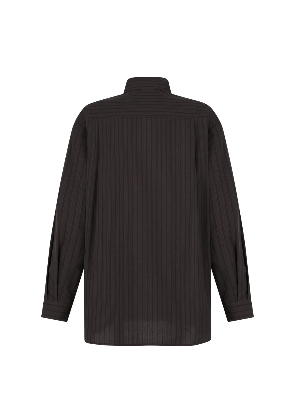 stripe square pocket oversized shirts, brown