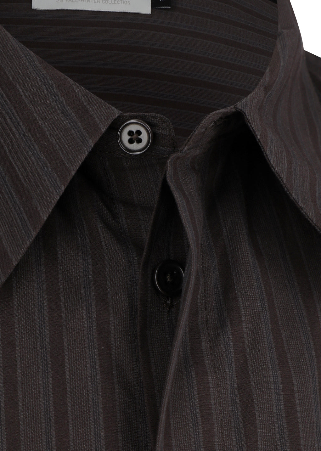 stripe square pocket oversized shirts, brown