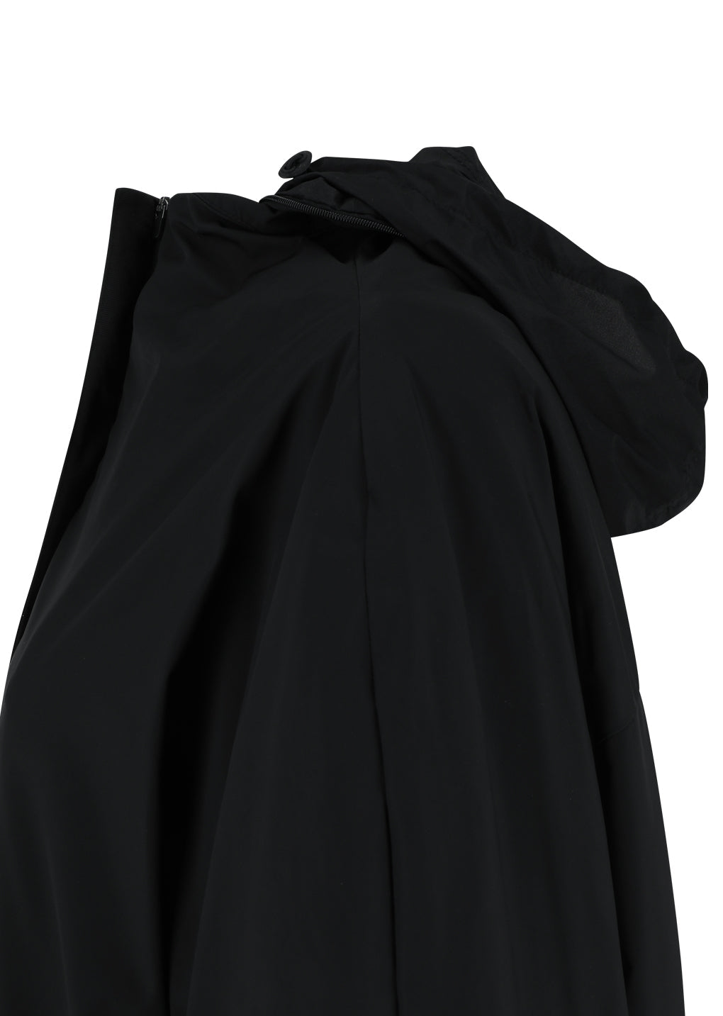 taffeta padded raglan short jumper, black