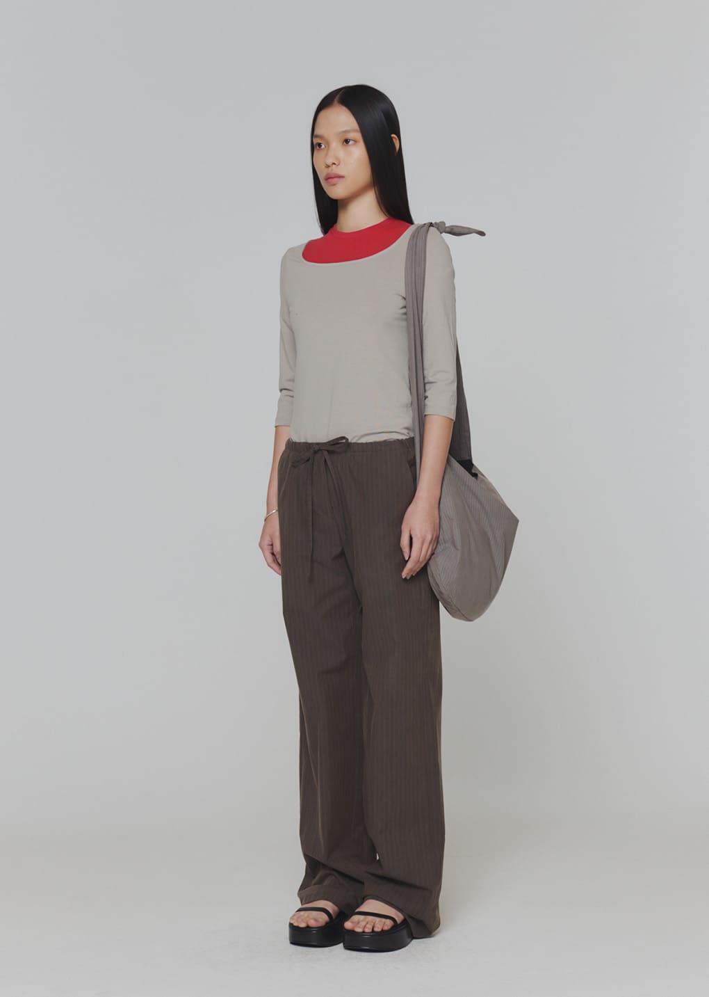 【AMOMENTO】25ss stripe large shoulder bag AMOMENTO GLOBAL
