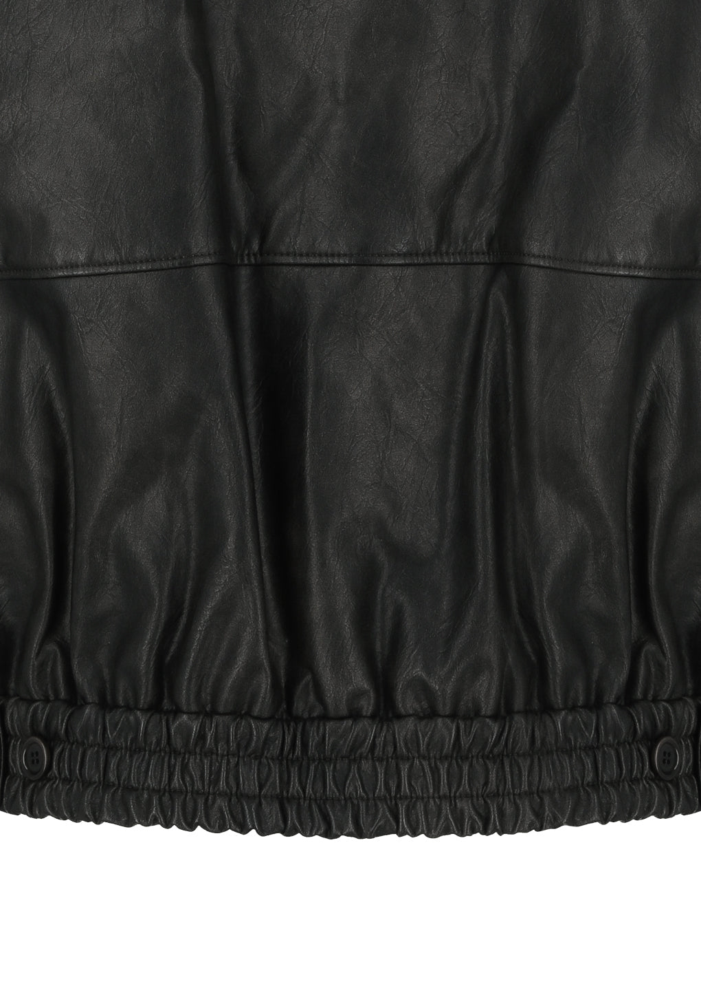 synthetic leather blouson, black