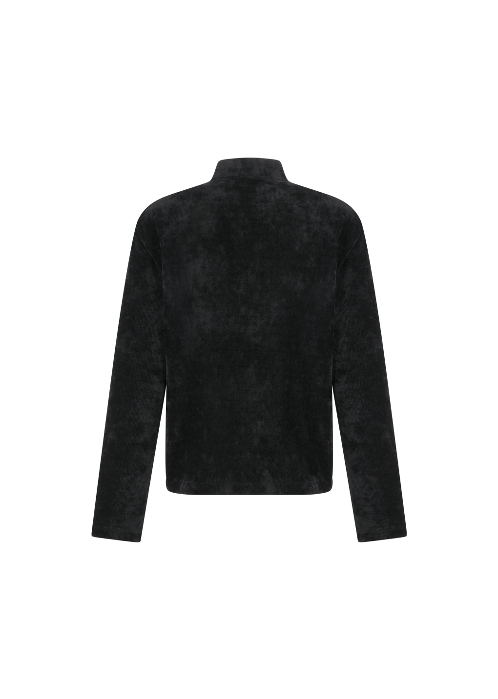 velvet zip up jumper, black