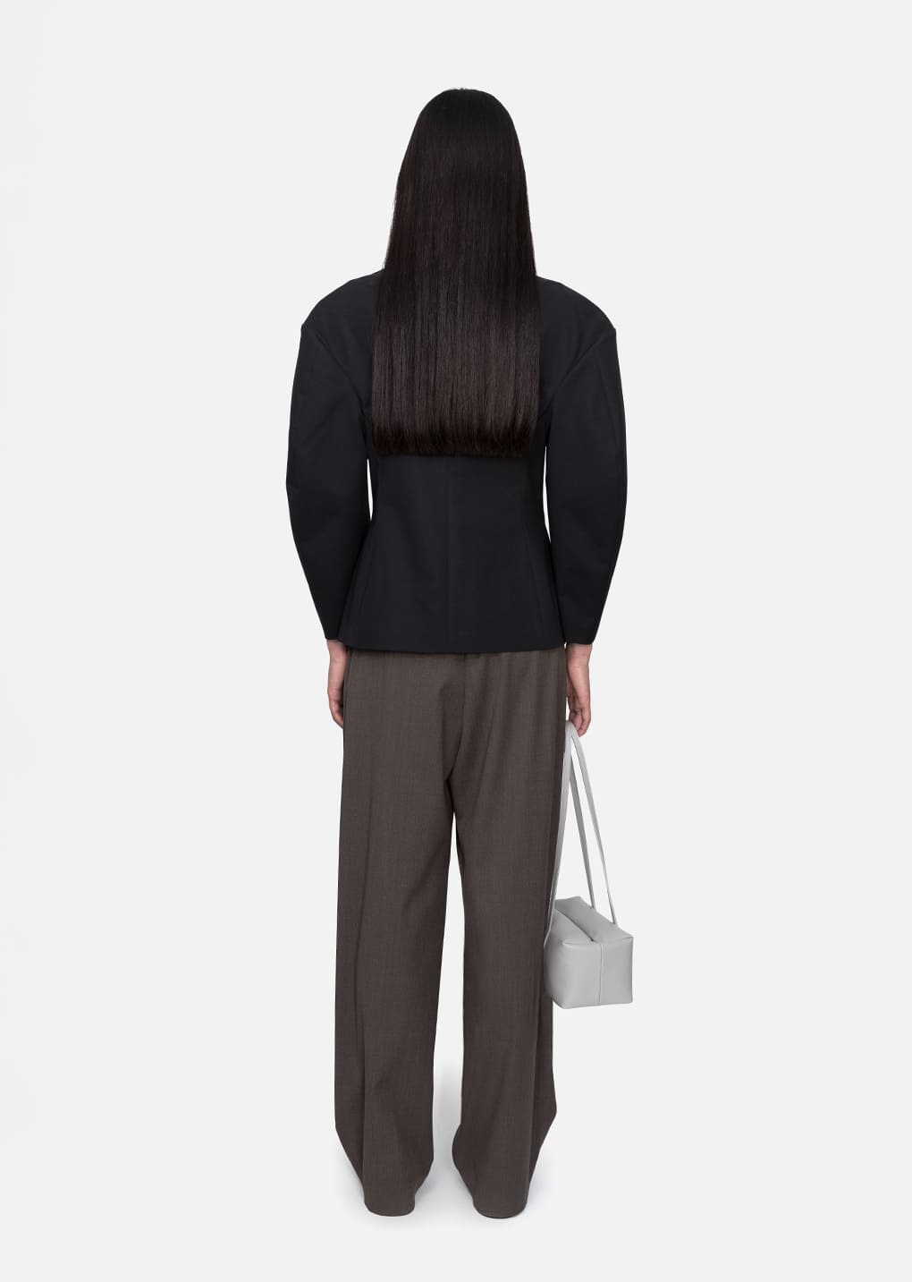 wide tuck pants, brown