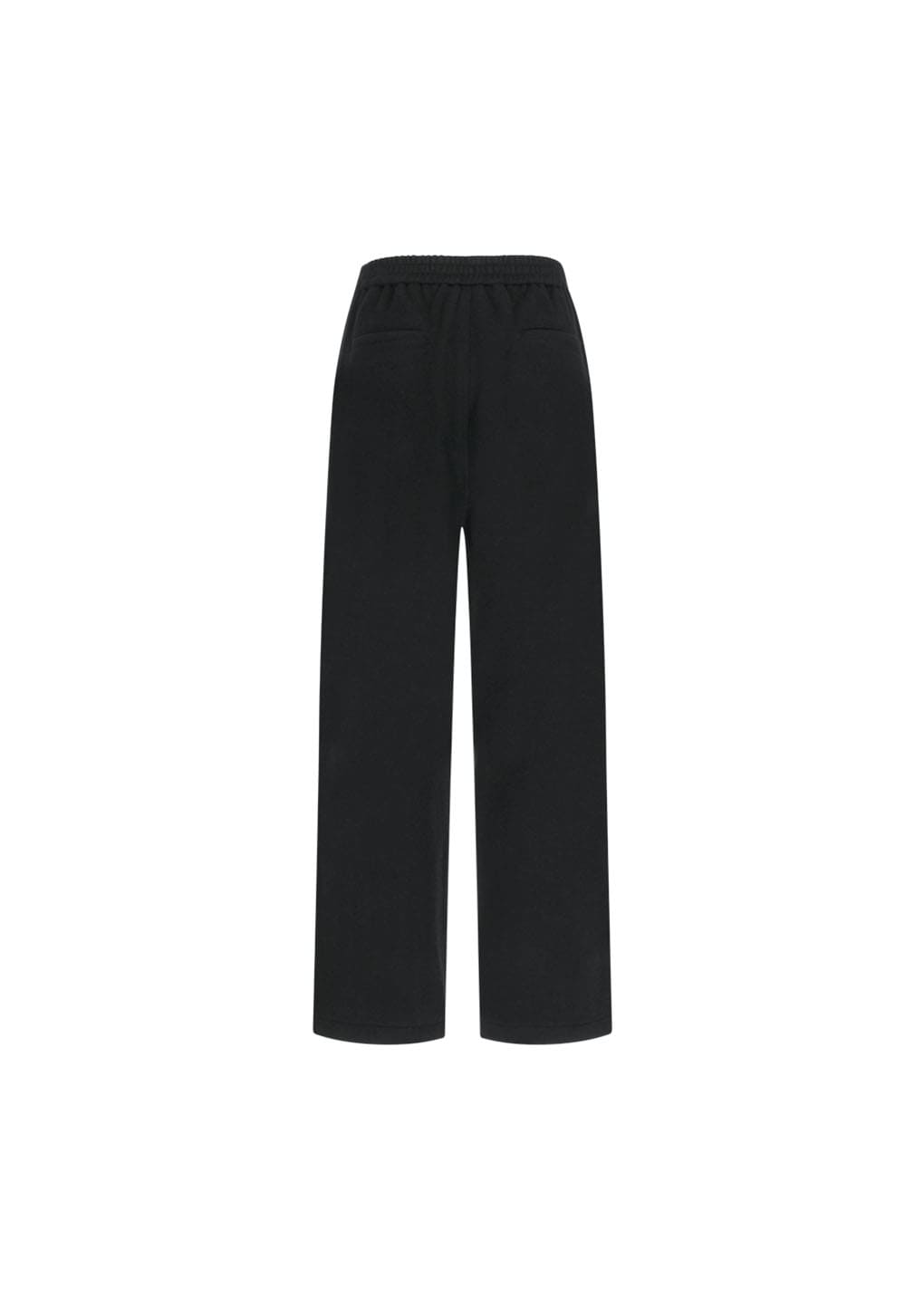 wool banding jogger pants, black