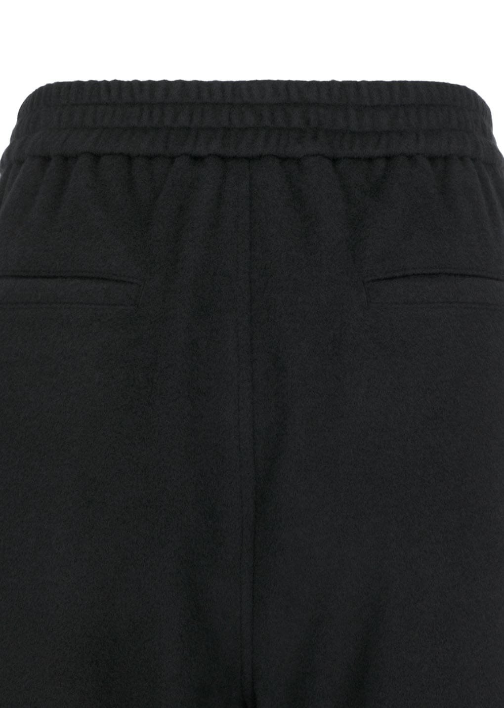 wool banding jogger pants, black