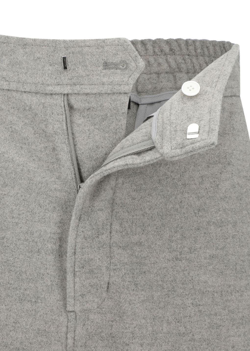 wool banding jogger pants, grey