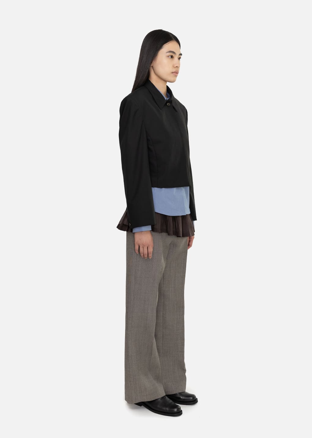 wool short jacket, black
