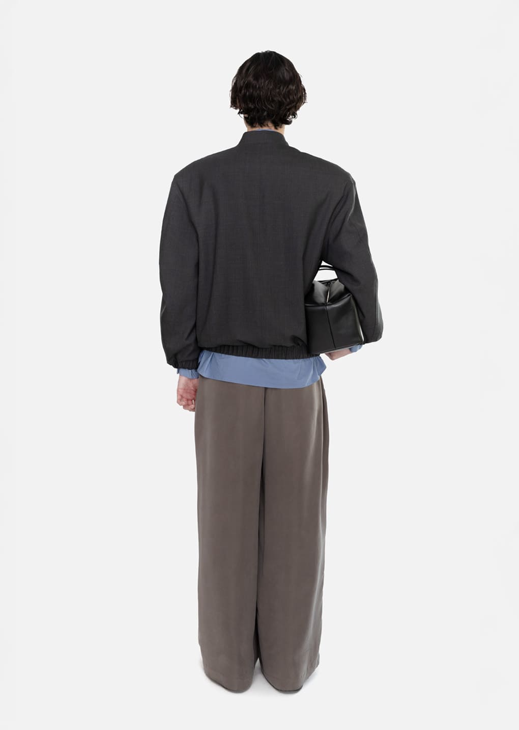 wool oversize blouson, charcoal