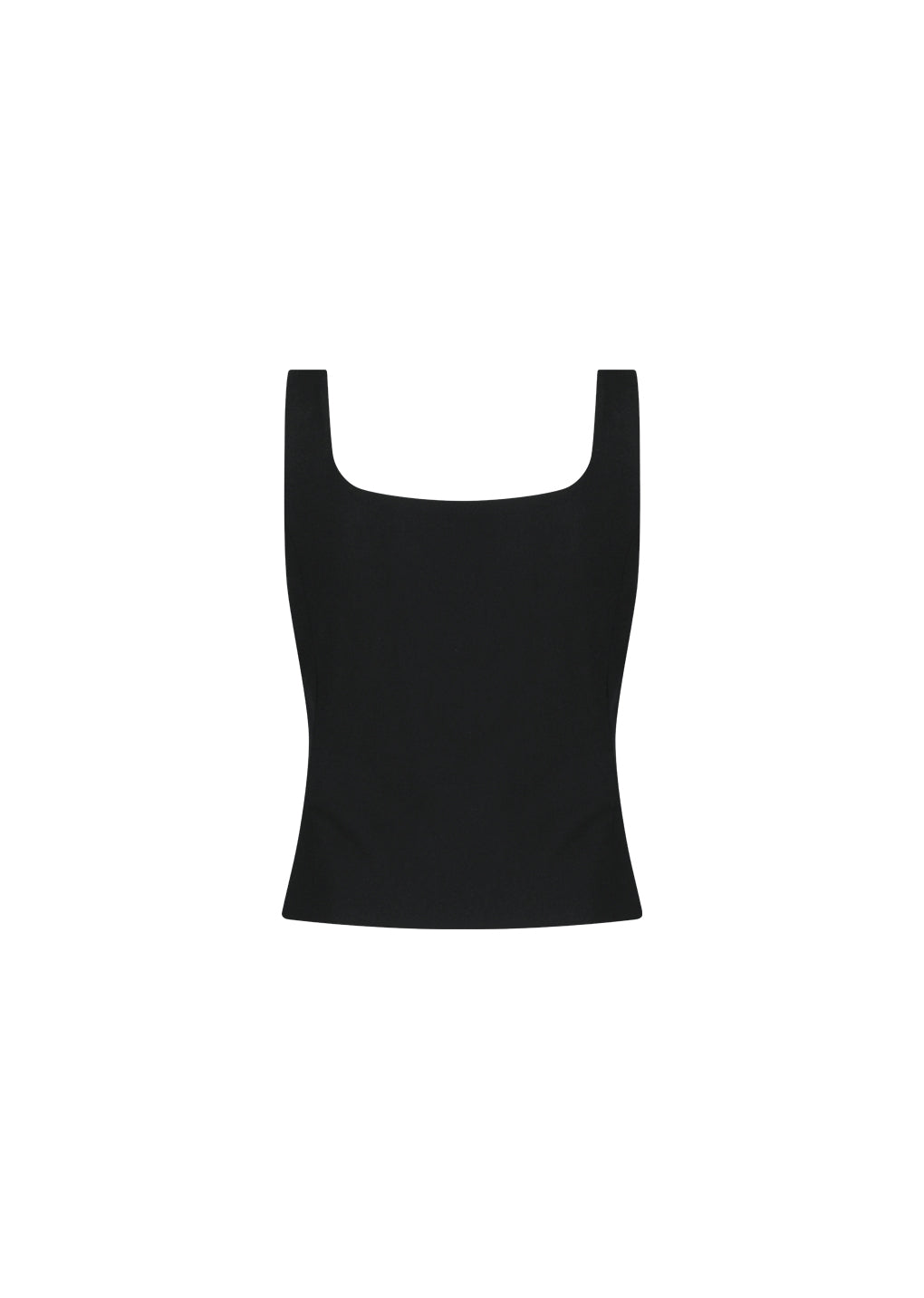 wool snap button down vest, black