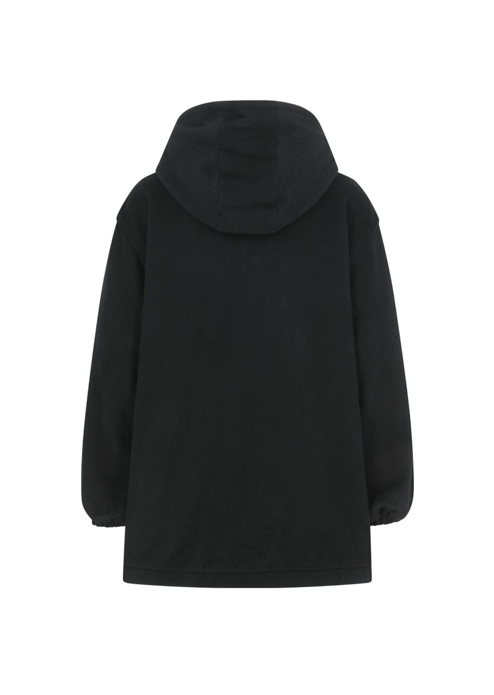 wool zip up poncho, black