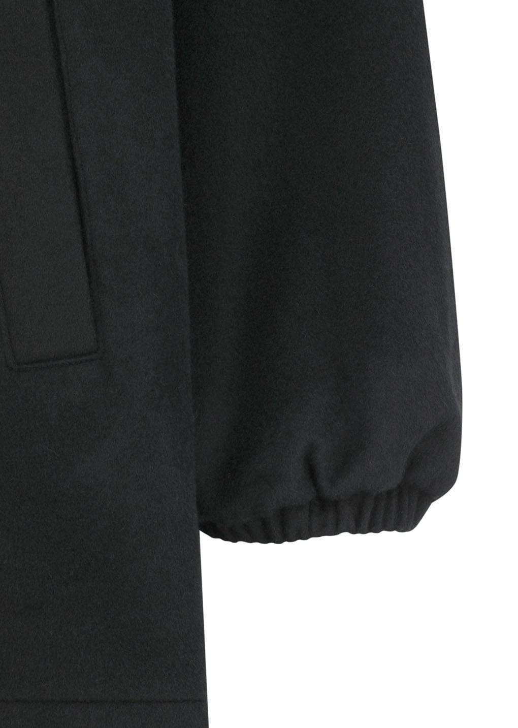 wool zip up poncho, black