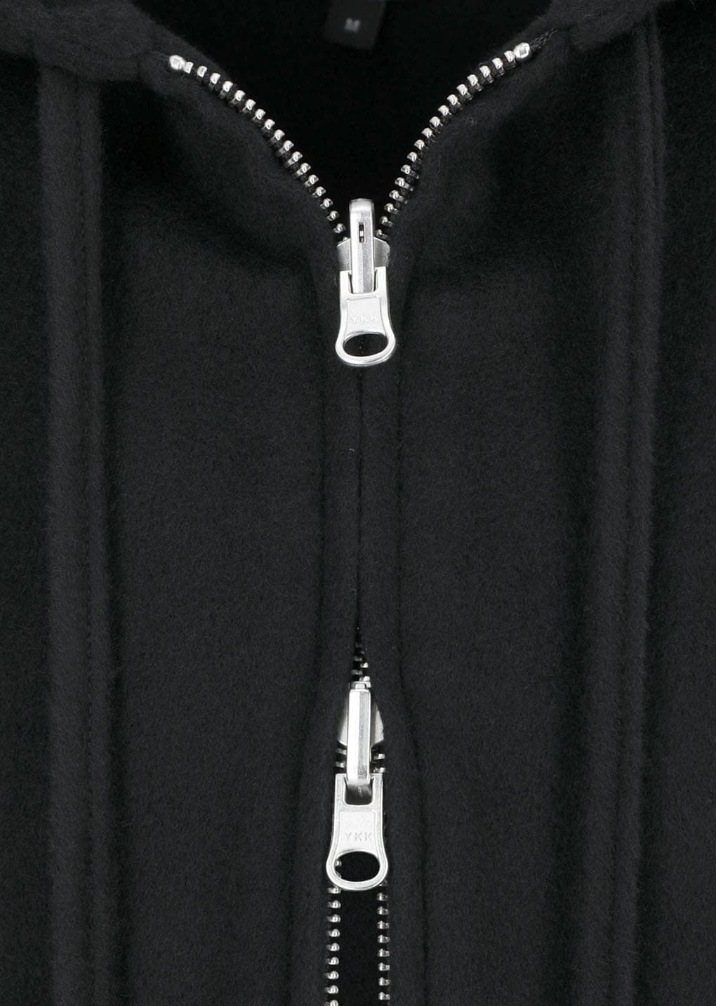 wool zip up poncho, black