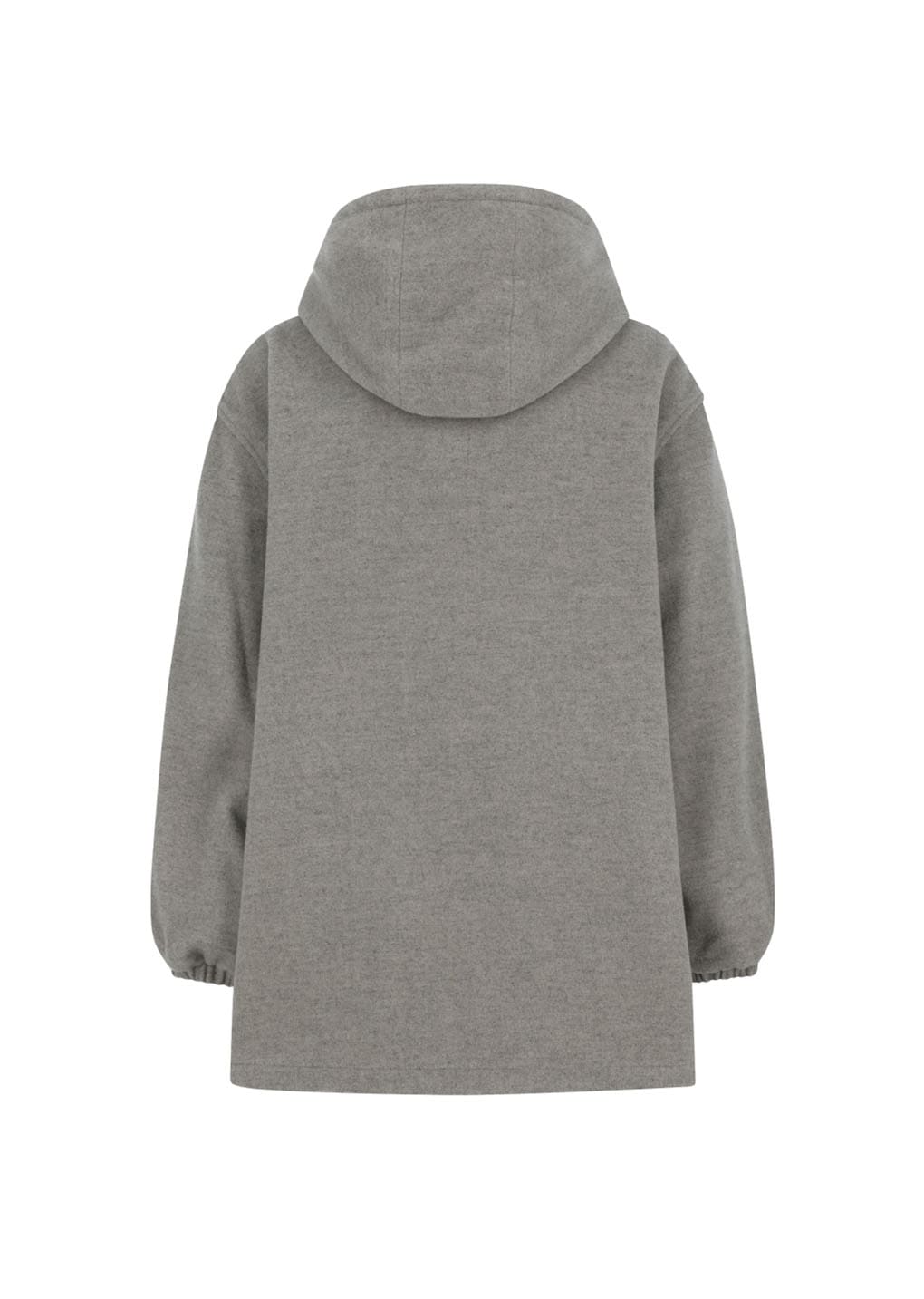 wool zip up poncho, grey