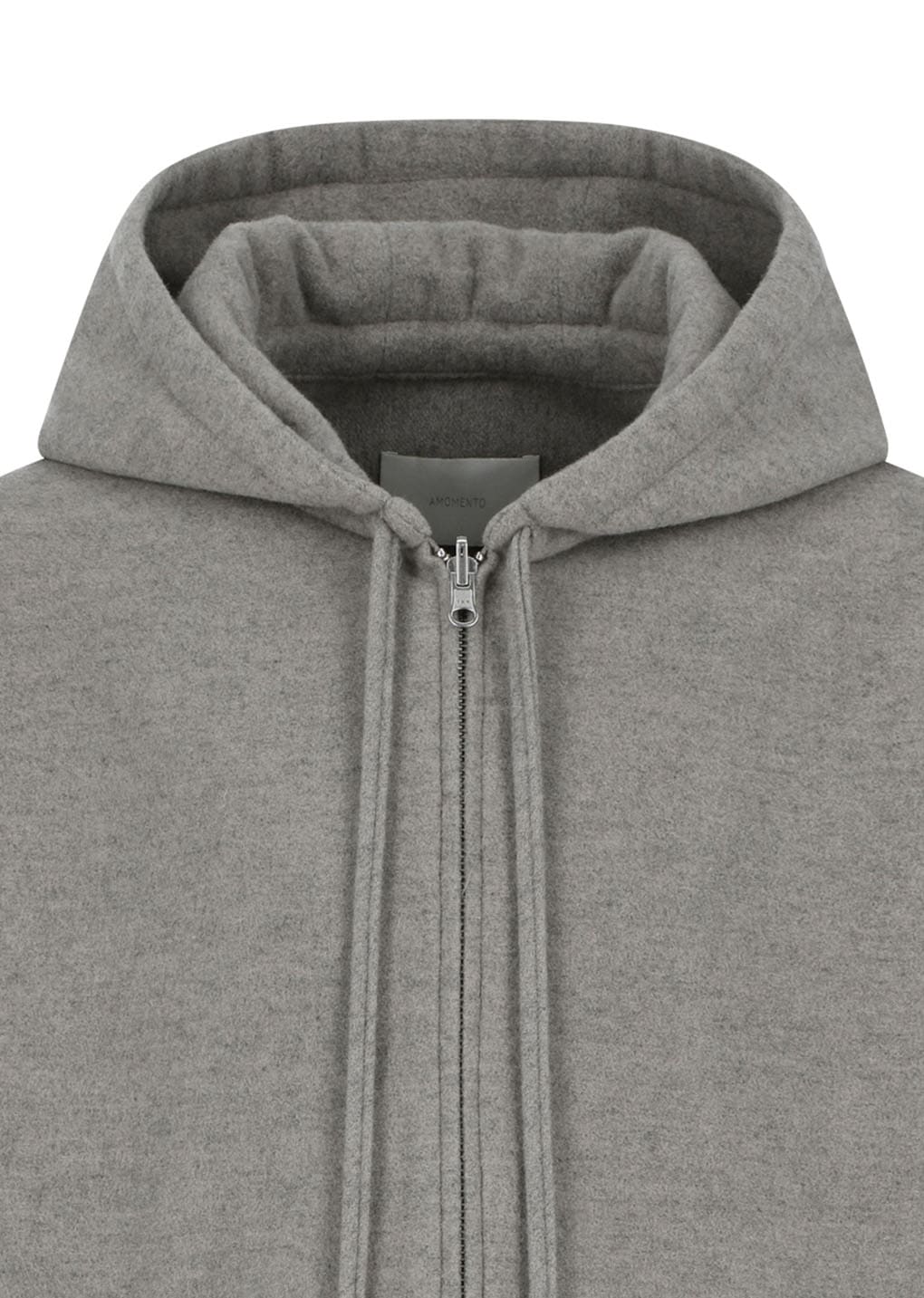 wool zip up poncho, grey