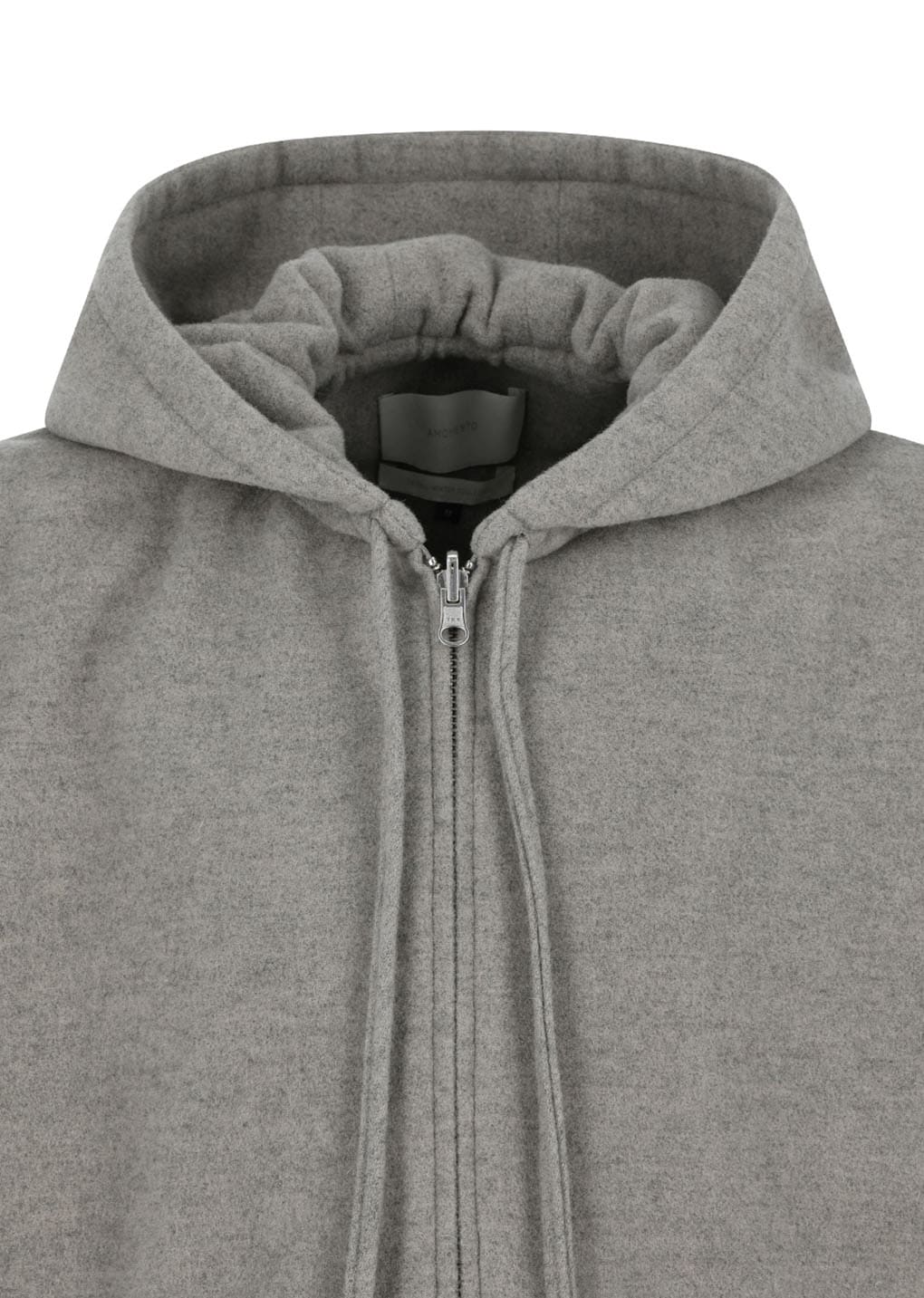 wool zip up poncho, grey