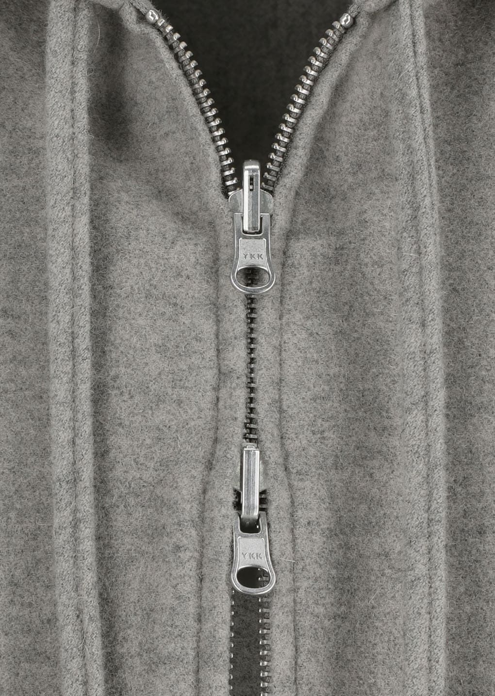 wool zip up poncho, grey