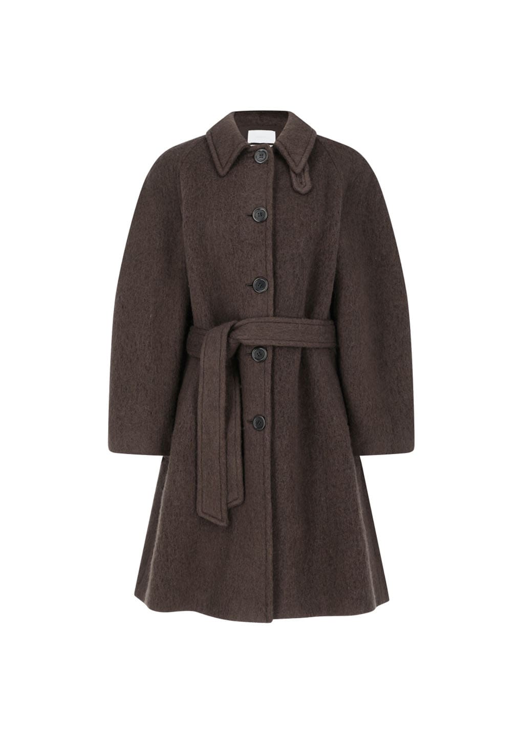 alpaca raglan coat, brown