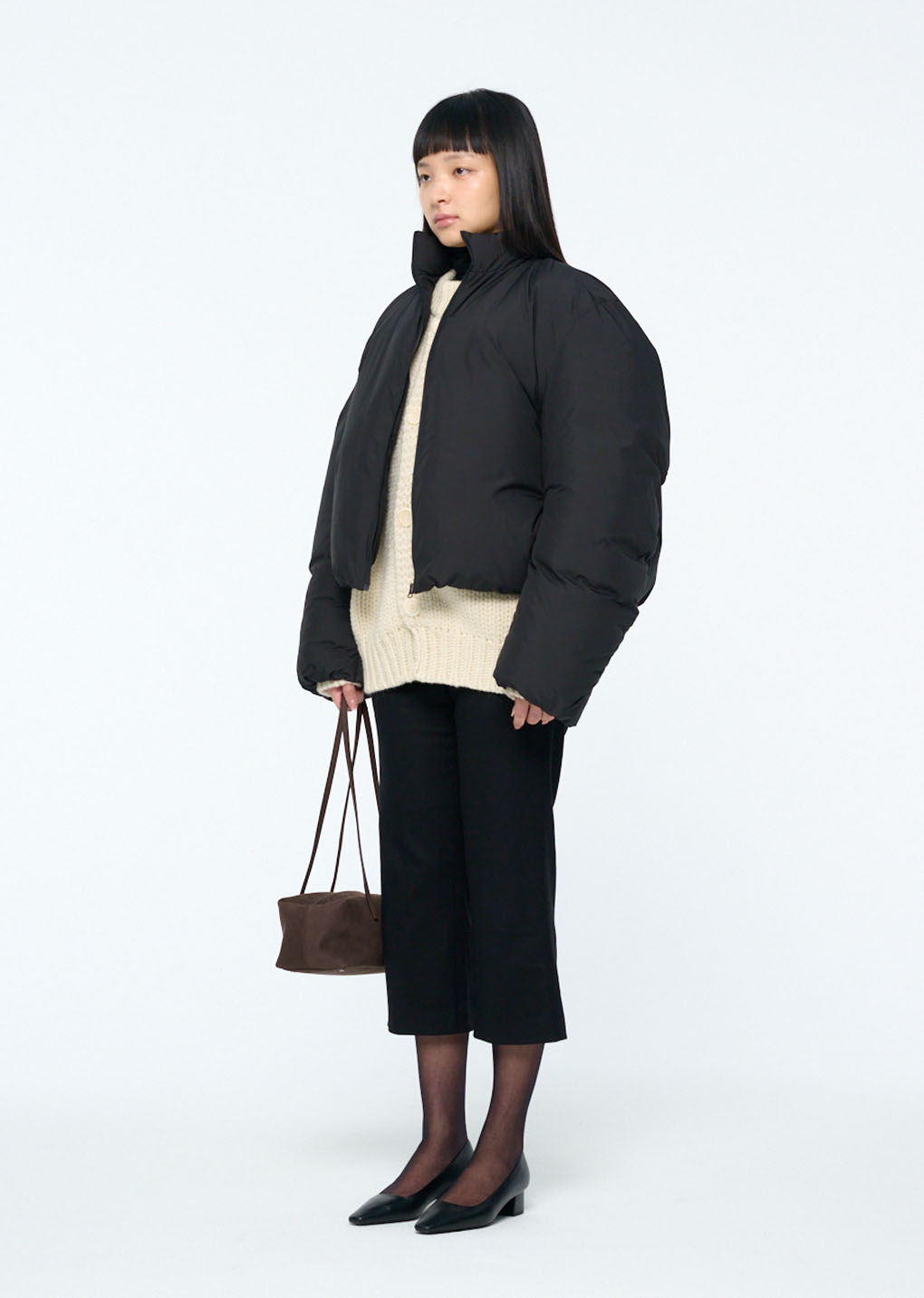 small cubo bag, dark brown