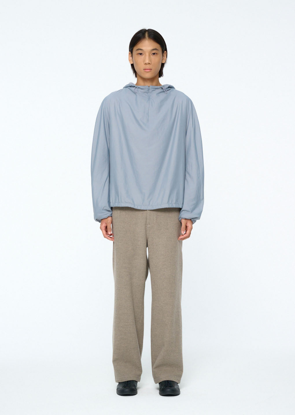 nylon hood anorak, light blue