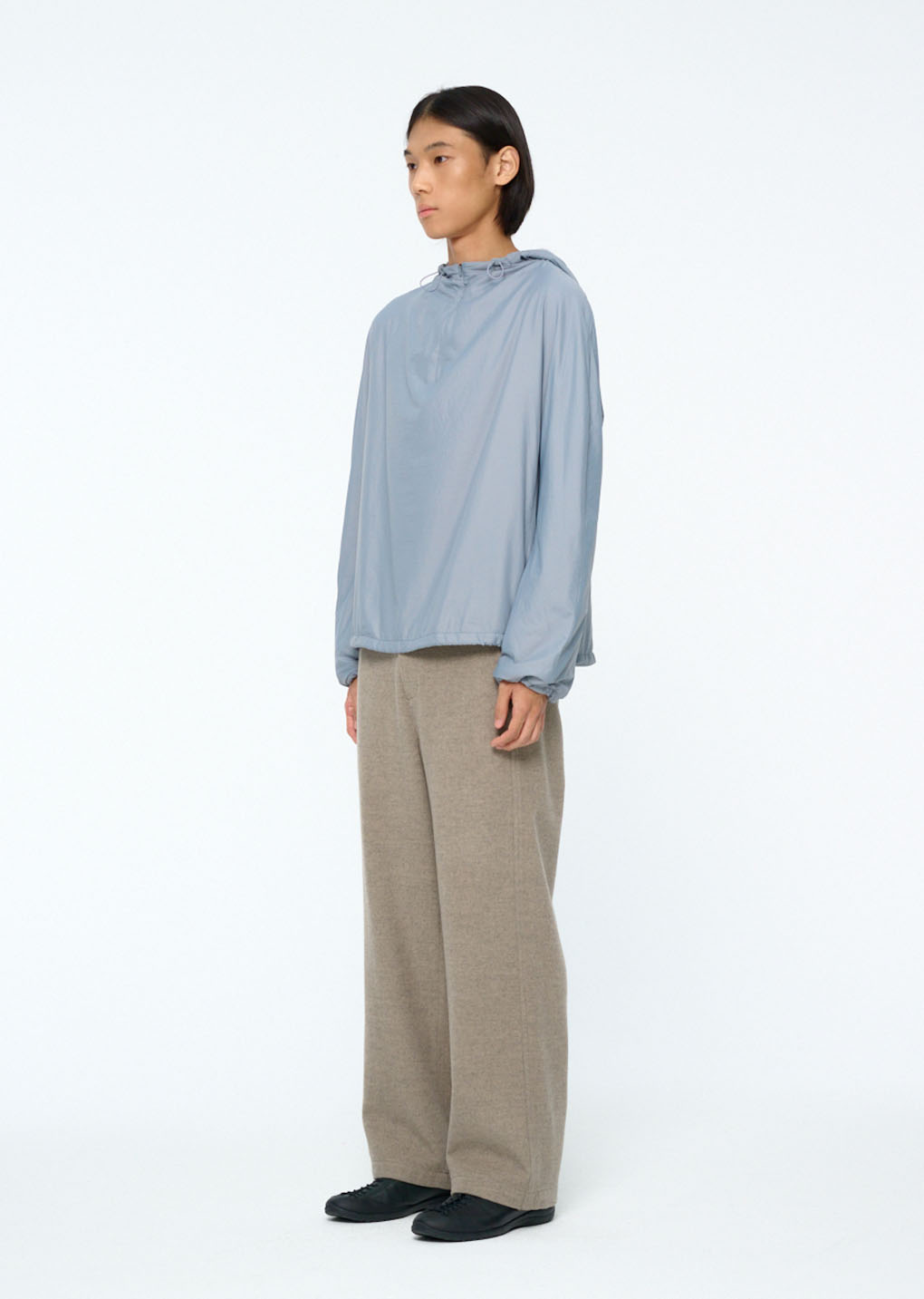 nylon hood anorak, light blue