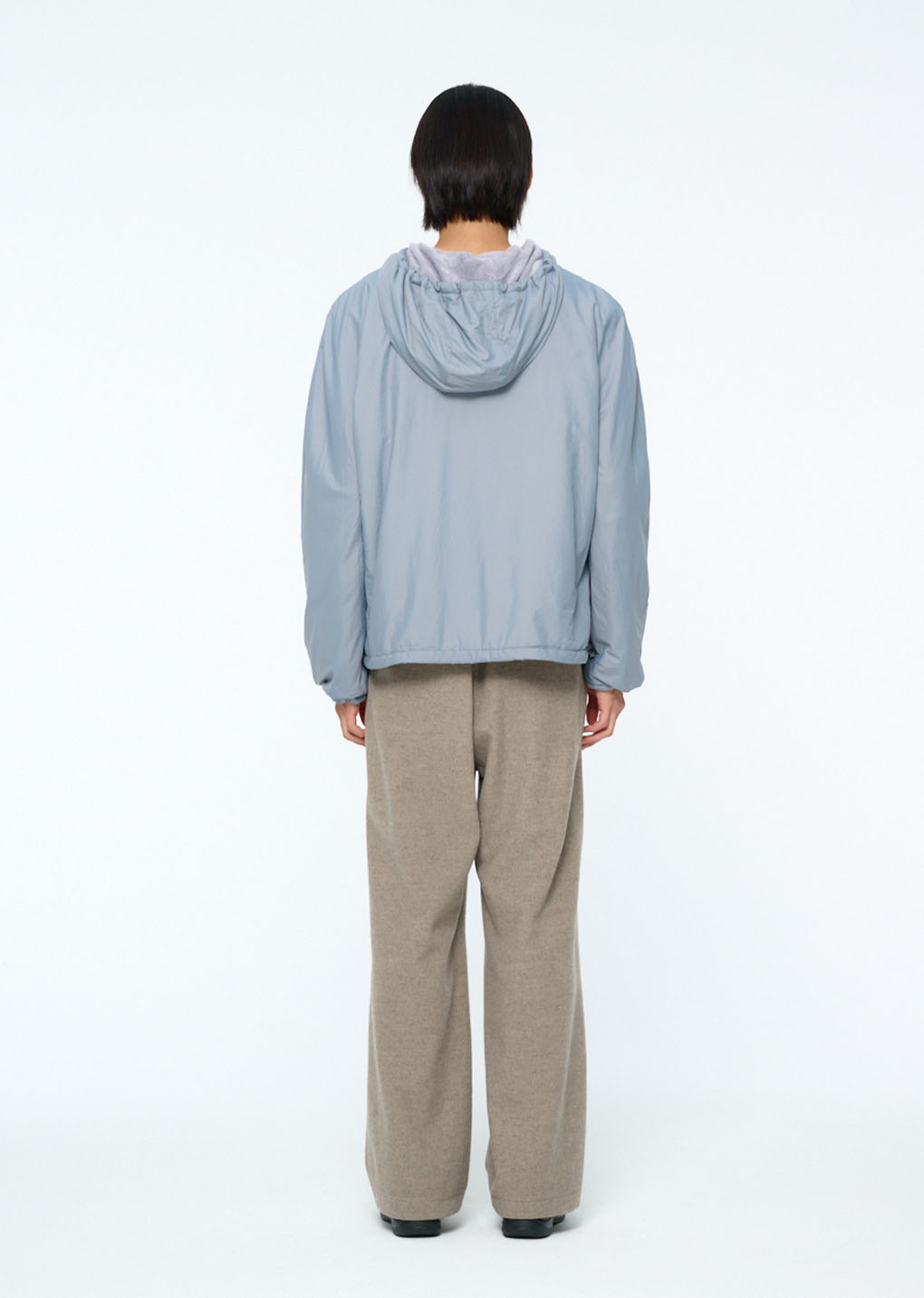 nylon hood anorak, light blue