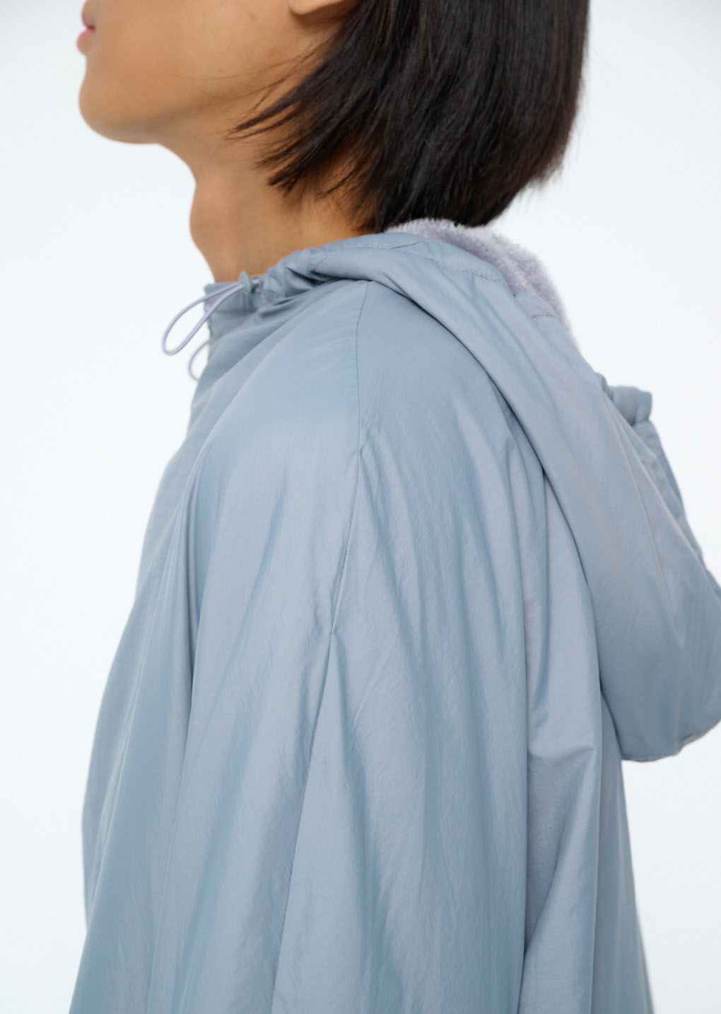 nylon hood anorak, light blue