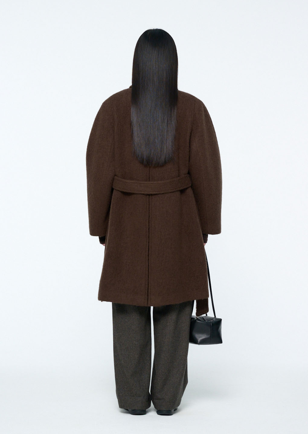 alpaca raglan coat, brown