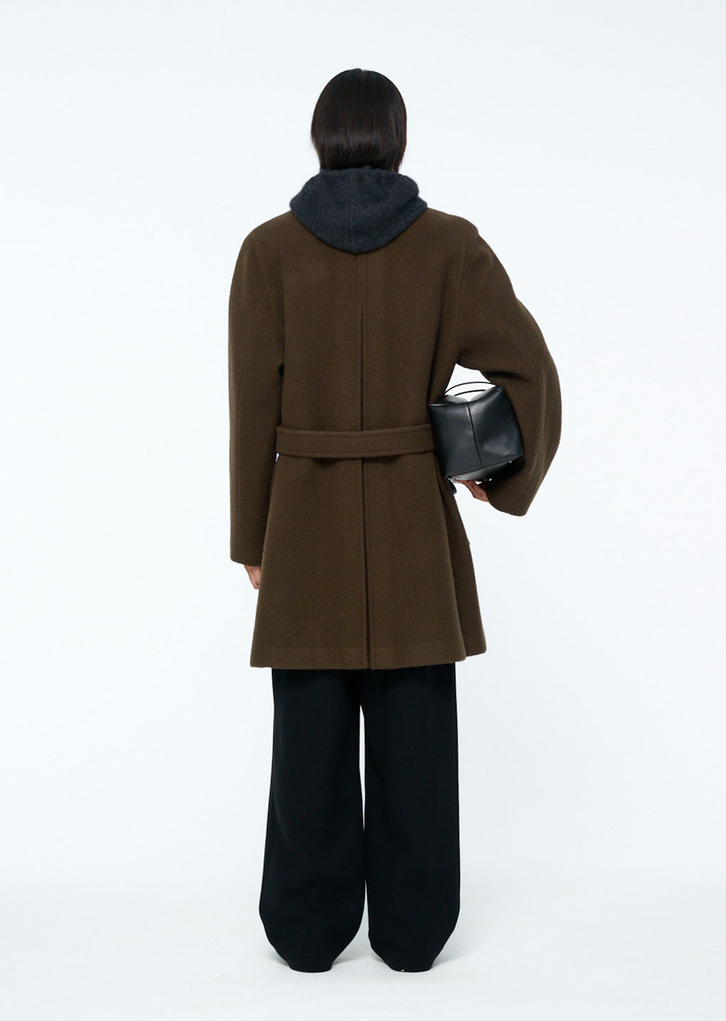 mens raglan coat, brown