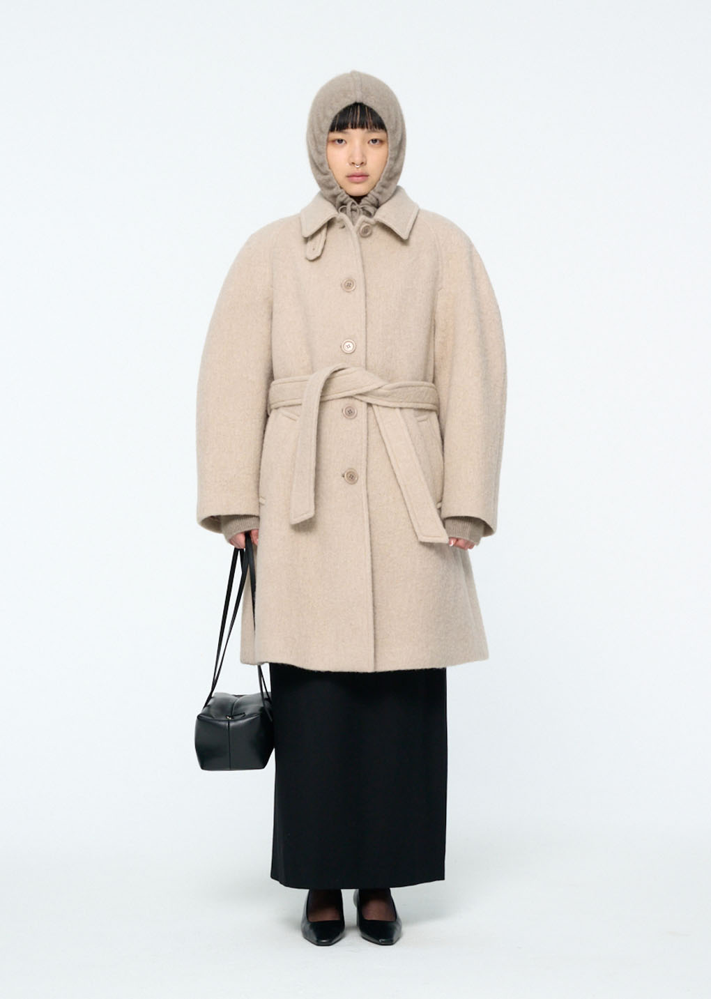 alpaca raglan coat, ivory