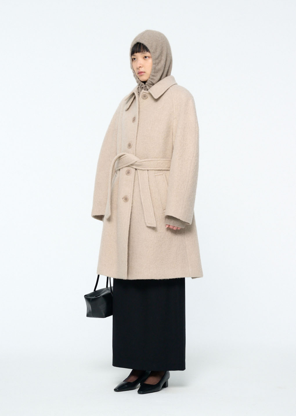 alpaca raglan coat, ivory