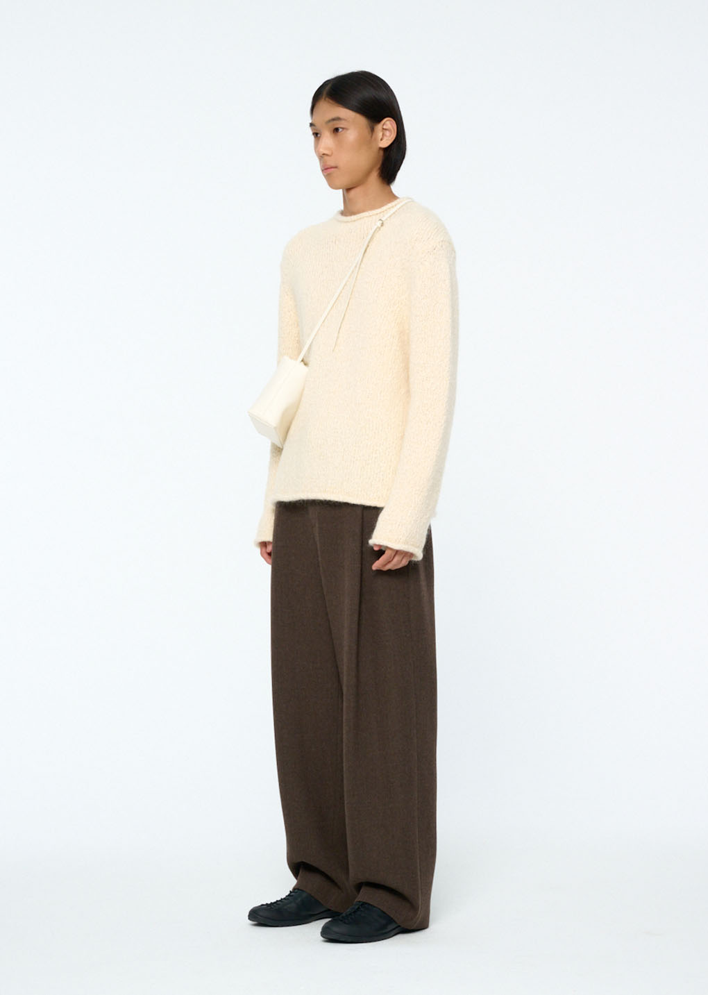 hairy slub pullover, ecru