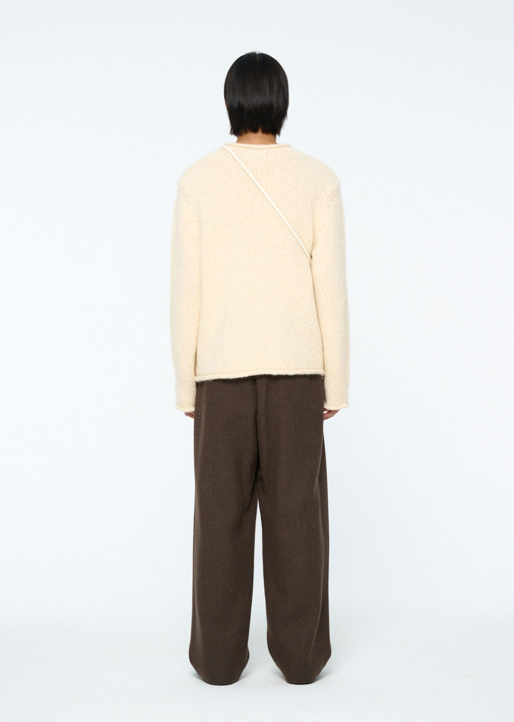 hairy slub pullover, ecru