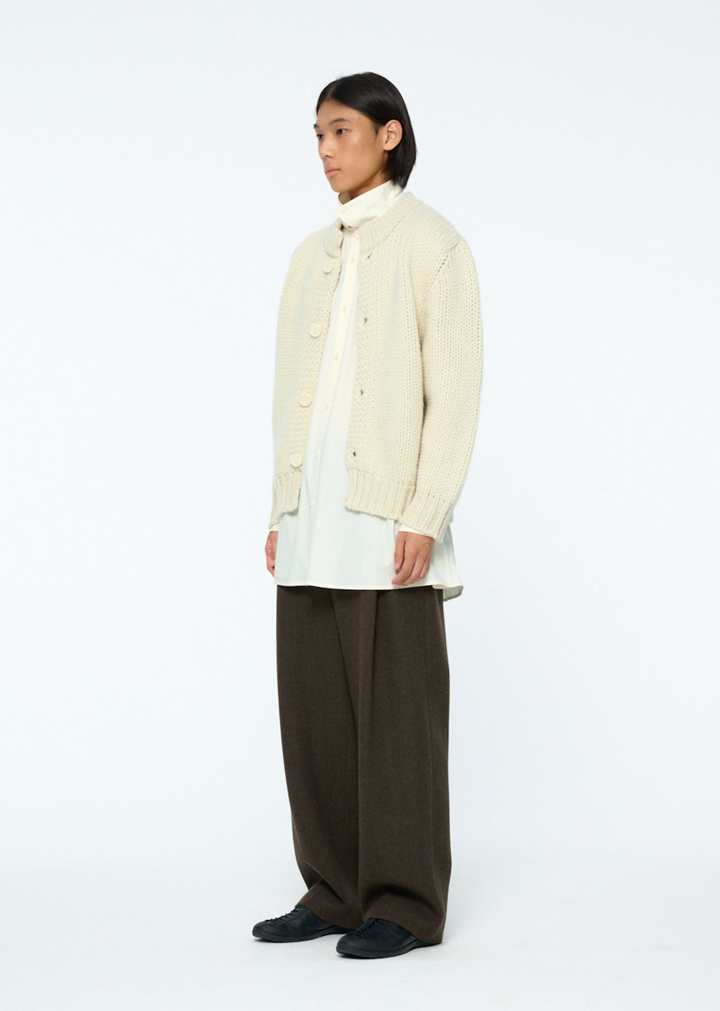 hand knitted cardigan, ecru